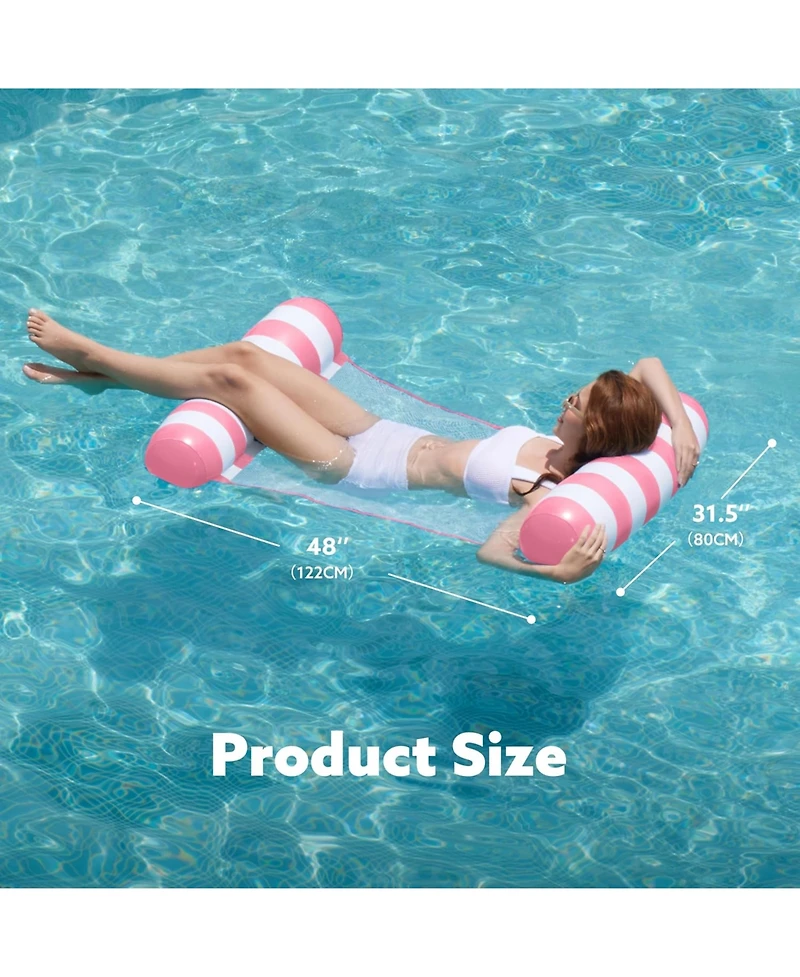 Aofar 2 Packs Hammock Pool Floats Adults Inflatable Water Lounge Floaties