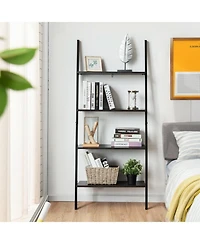 Gouun 4-Tier Industrial Leaning Wall Bookcase