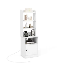 Gouun 6-Tier Bookshelf Nightstand Charging Station Cabinet Storage
