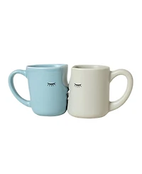 Uncommon Goods Kissing Porcelain Mugs, 2-Piece Set