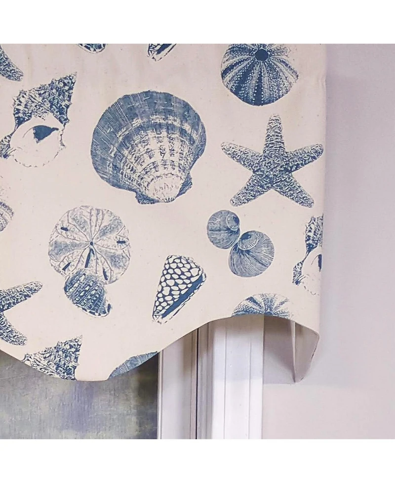 Rlf Home Cotton Seashells Regal With Lining Rod Pocket Window Valance