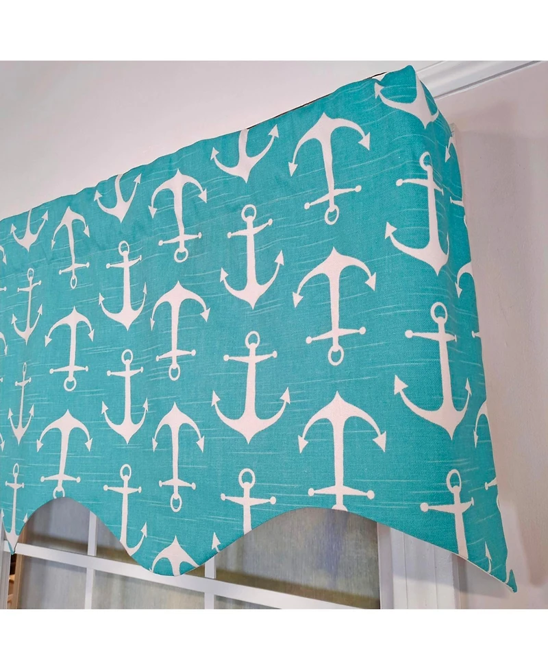 Rlf Home 100percentage Cotton Sinker Regal With Lining Rod Pocket Window Valance