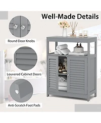 Volenca Bathroom Floor Cabinet with Double Shutter Doors, 31-in H