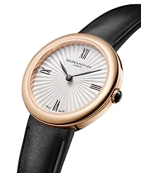Baume & Mercier Women's De Joia Quartz Black Leather Watch 28mm