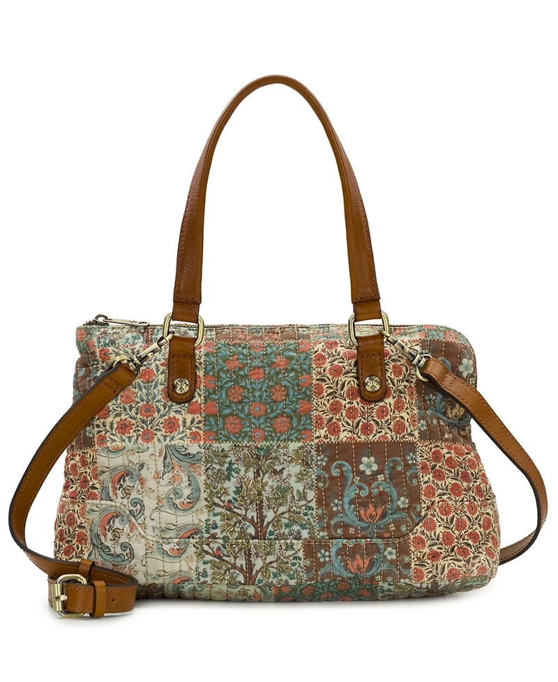 Patricia Nash Rialto Nordic Patchwork Cotton Medium Satchel Handbag
