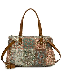 Patricia Nash Rialto Nordic Patchwork Cotton Medium Satchel Handbag