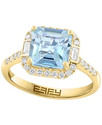 Effy Collection Aquamarine (2 ct. t.w.) & Diamond (1/3 ct. t.w.) Ring in 14k Yellow Gold