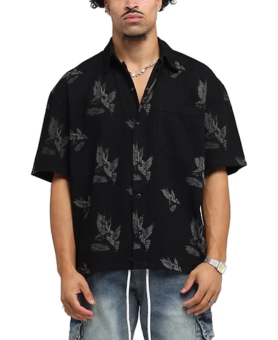 Saint Morta Men's Doves Boxy Denim Button Up Shirt