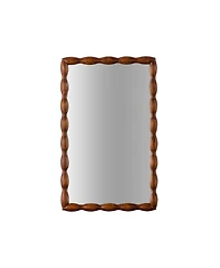Laoties 36" x 24" Wood Decorative Wall Mirror, Rectangular Spindle Frame Mirror for Bathroom Vanity, Living Room, Entryway