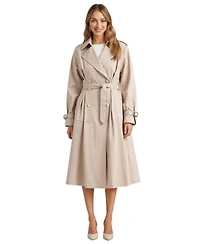 Modenaire Women's Octavia Double-Breasted Belted Trench Coat