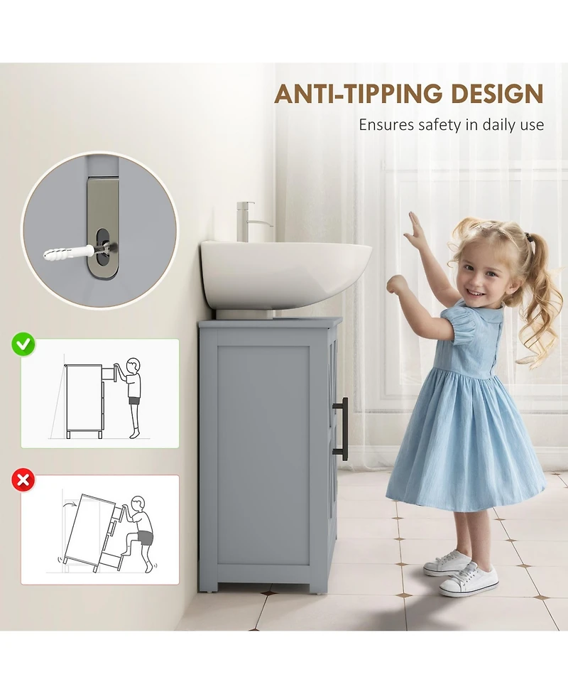 Phying Farmhouse Bathroom Sink Cabinet Freestanding Pedestal Sink Storage Cabinet with Barn Doors and Adjustable Shelf