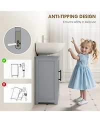 Phying Farmhouse Bathroom Sink Cabinet Freestanding Pedestal Sink Storage Cabinet with Barn Doors and Adjustable Shelf