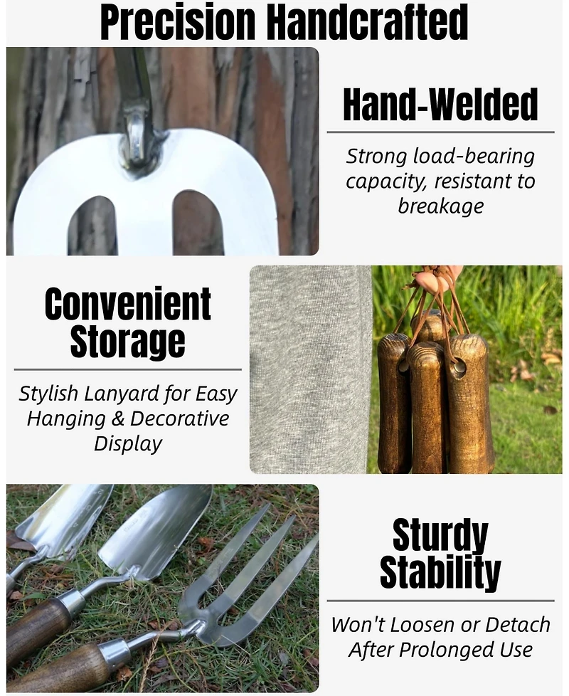 Xdovet Garden Tool Set 6 Heavy Duty Stainless Steel Hand Tools