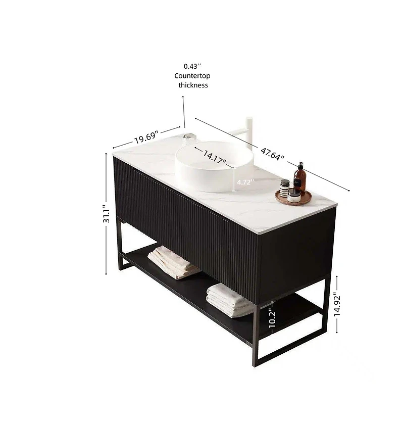 Phying 48 Inch Freestanding Bathroom Vanity with Sink Modern Storage Cabinet for Home Bathroom Decor