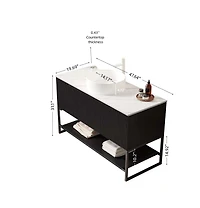 Phying 48 Inch Freestanding Bathroom Vanity with Sink Modern Storage Cabinet for Home Bathroom Decor