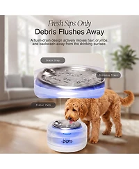 PiFi Sapphire Dog Glass Water Fountain, 4L, Ultra-Quiet