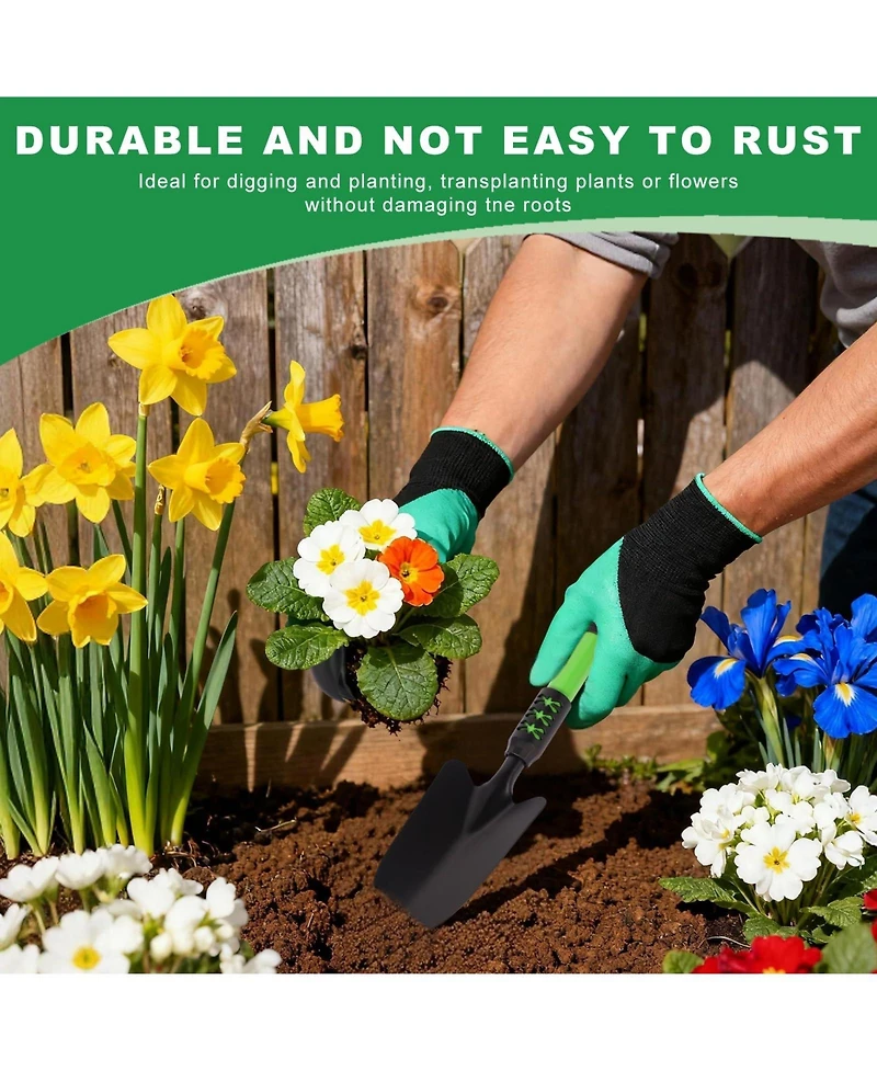 Xdovet Garden Tools Set Stainless Steel Heavy Duty Hand Cultivator Spade Shovel Planting Weeding Digging Gifts Women