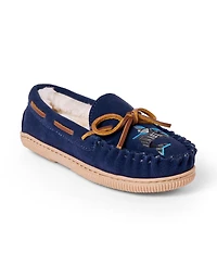 Minnetonka Boys Kids' Suede Shark Slippers