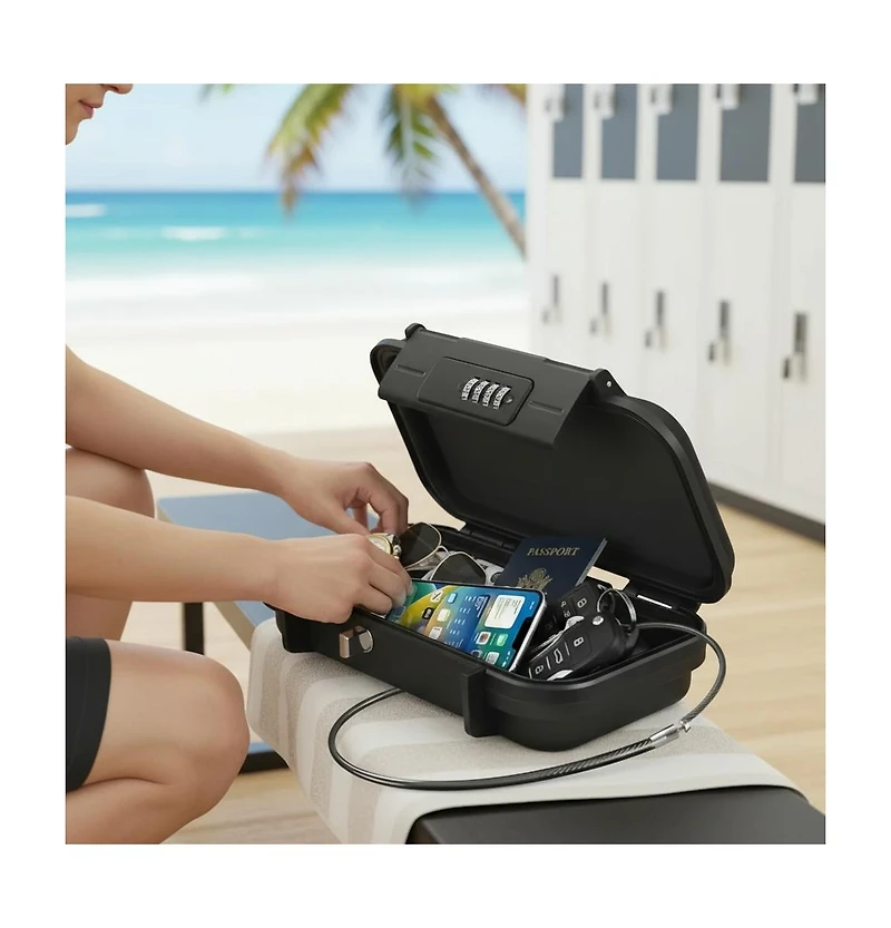 Seamless Outdoors Portable Beach Safe with Combination Lock