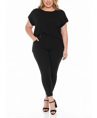 White Mark Plus Dolman Top and Scuba Pants Set