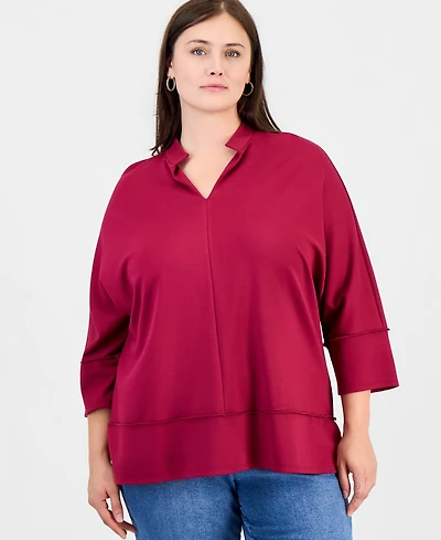 Jones New York Plus V-Neck Top