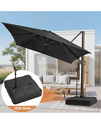 Pellebant Outdoor Patio 10X13Feet Aluminum Cantilever Umbrella with Rod Wheel Base