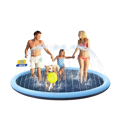 Aofar 75" Splash Pad Dog Sprinkler Pool Summer Outdoor Water Fun