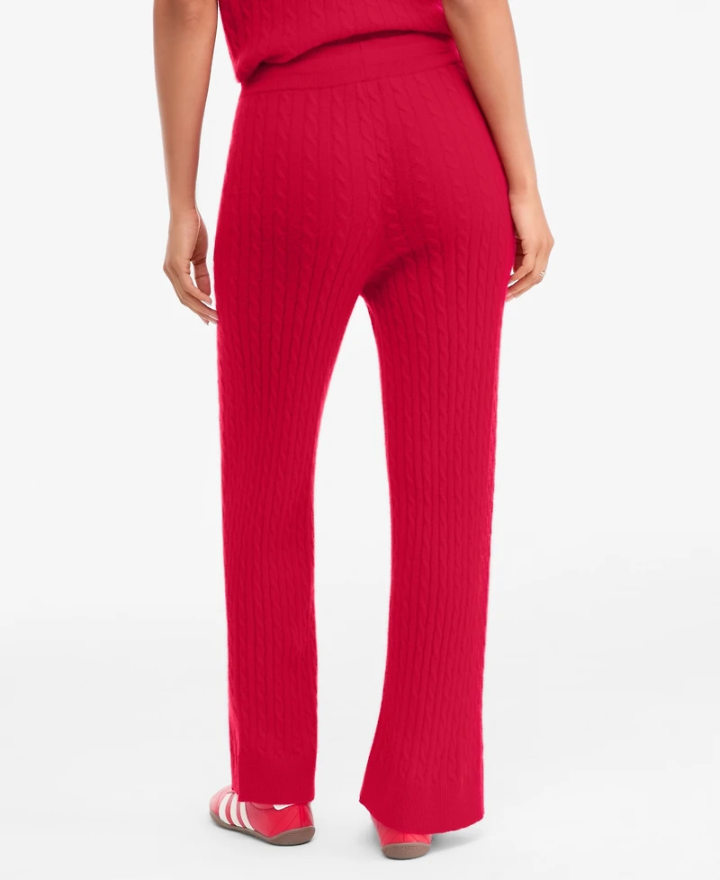 Charter Club Women's Cable-Knit Wide-Leg Pants, Macy's Exclusive