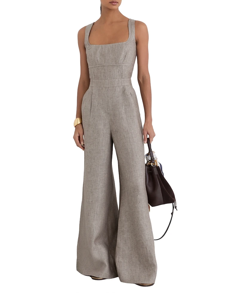 Reiss Women's Flora Structured Linen Jumpsuit