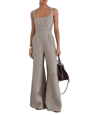 Reiss Women's Flora Structured Linen Jumpsuit