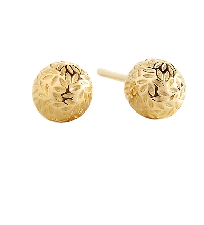 Mint & Lily Textured Gold Ball Studs