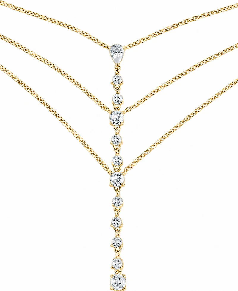 Sterling Forever Rhodium-Plated Brass Anselma Cubic Zirconia Hand Chain