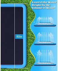 Aofar 80" Splash Pad Dog Pool Sprinkler Outdoor Pet Water Mat