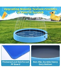 Aofar 63'' Foldable Dog Pool Sprinkler Non-slip Collapsible Bathing Tub Portable Swimming