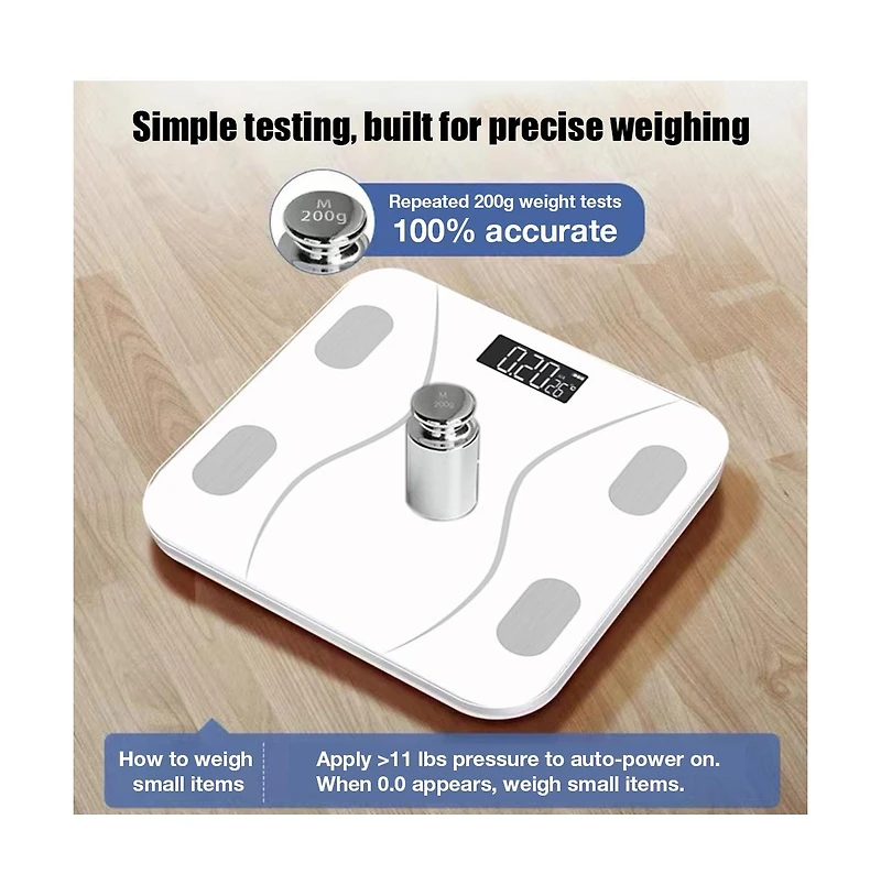 Cowin Smart Bluetooth Body Fat Scale - Rechargeable Digital Bathroom Scale with App 400lbs Capacity