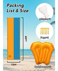 Aofar 20ft Slip Slide Inflatable Bodyboards Sprinkler Summer Heavy Duty