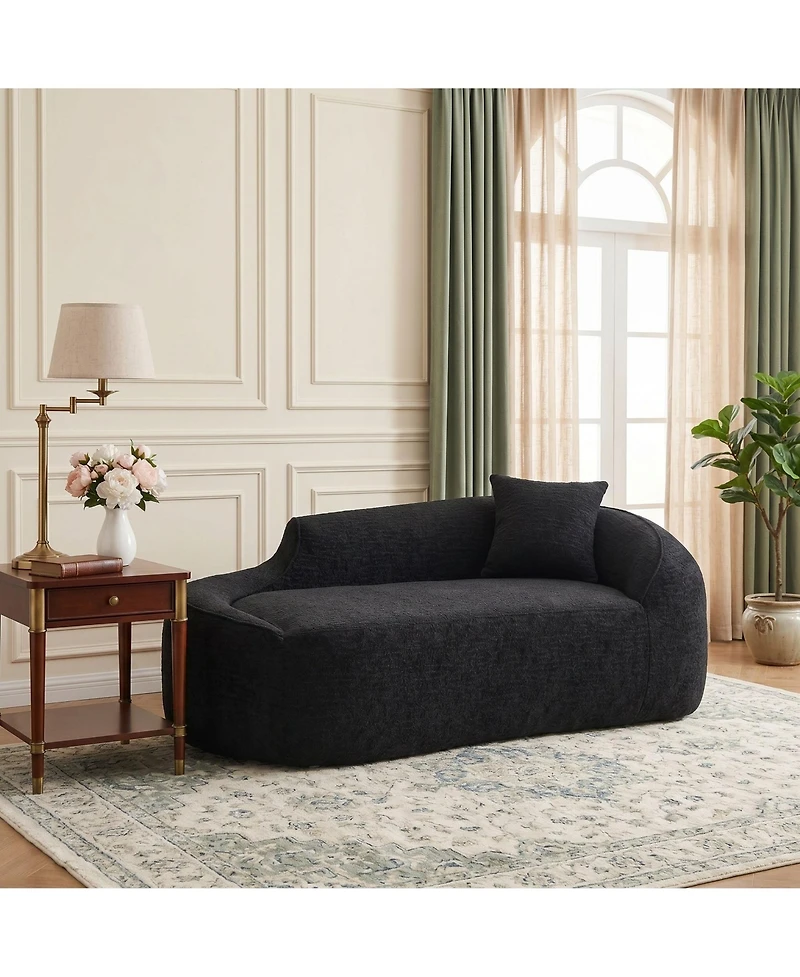 Sailvan Compression Curved Chaise Longue Loveseat Sofa Bed with 1 Pillow