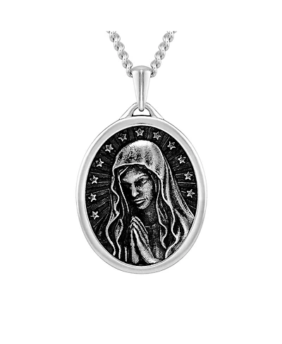 Vincero Unisex Virgin Mary Pendant – 21" Silver Chain