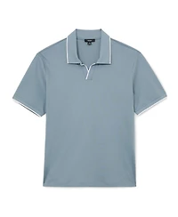 Reiss Men's Nico Airwater Cotton Tipped Open Collar Polo Shirt