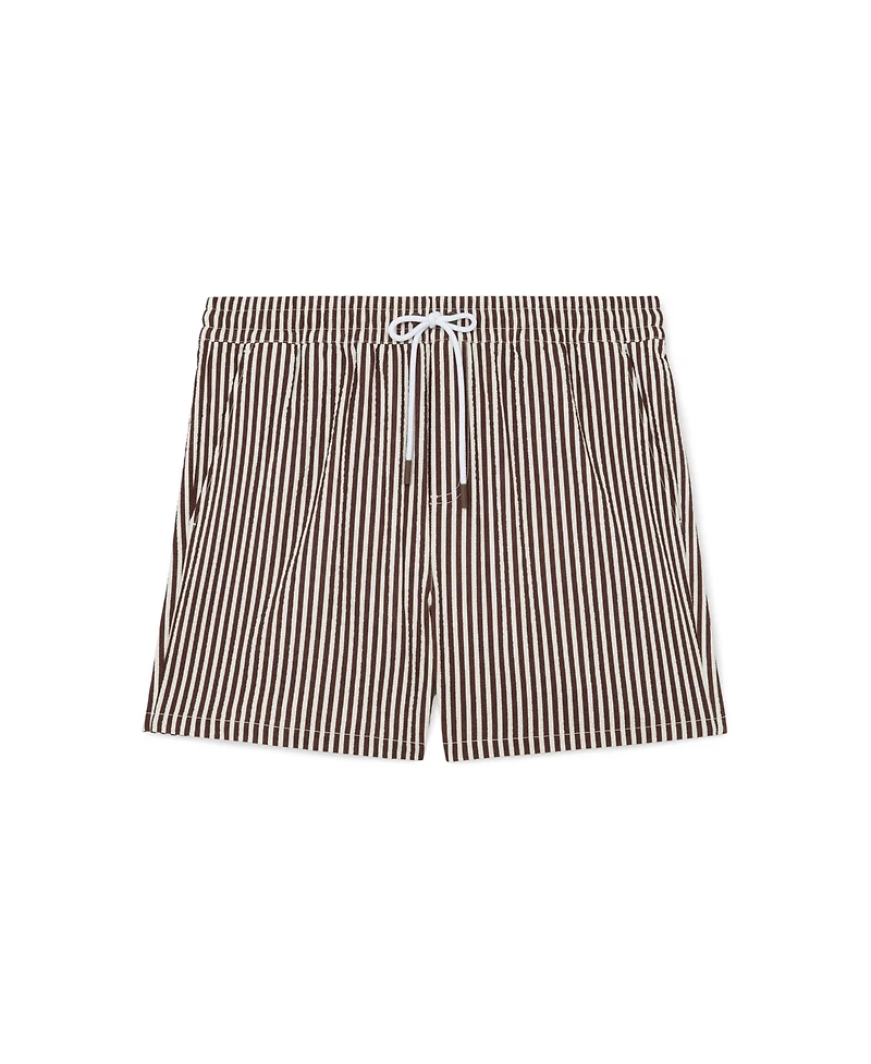 Reiss Men's Bay Drawstring Seersucker Stripe Swim Shorts