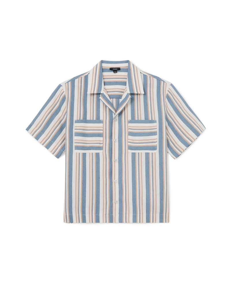 Reiss Men's Celeste Stripe Twin Pocket Cuban Shirt