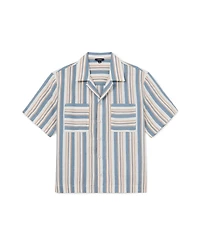 Reiss Men's Celeste Stripe Twin Pocket Cuban Shirt