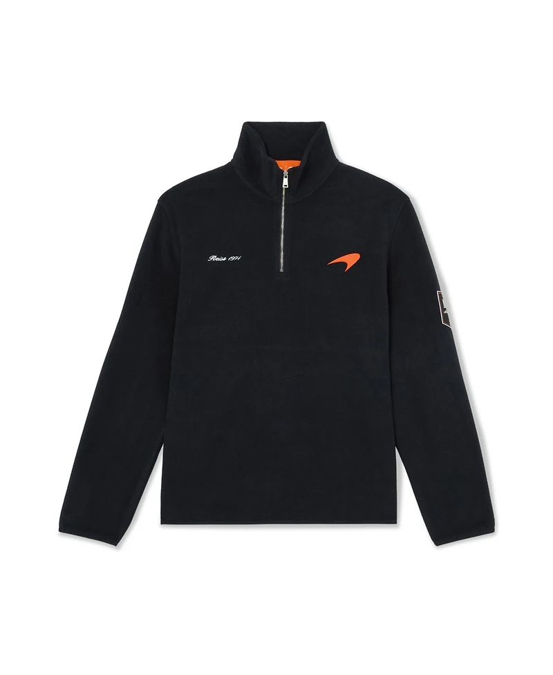 Reiss Men's Meros Half Zip Mclaren Embroidered Fleece Polo Shirt