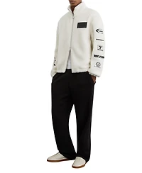 Reiss Men's Nylo Logo Embroidered Fleece Jacket