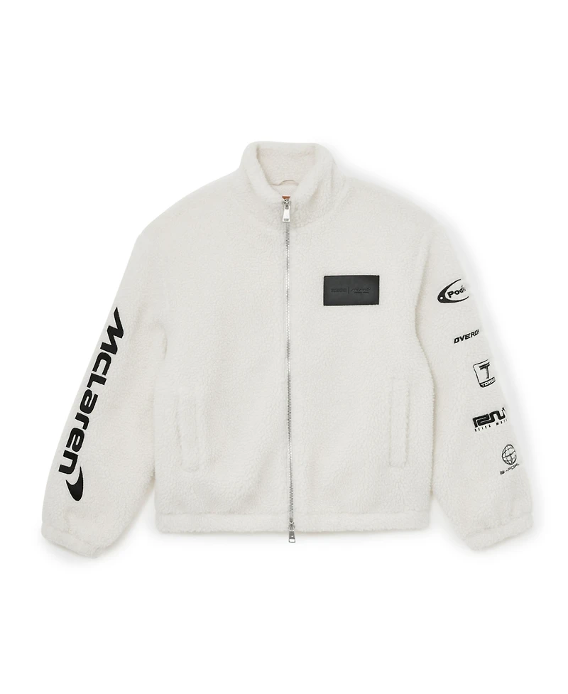 Reiss Men's Nylo Logo Embroidered Fleece Jacket