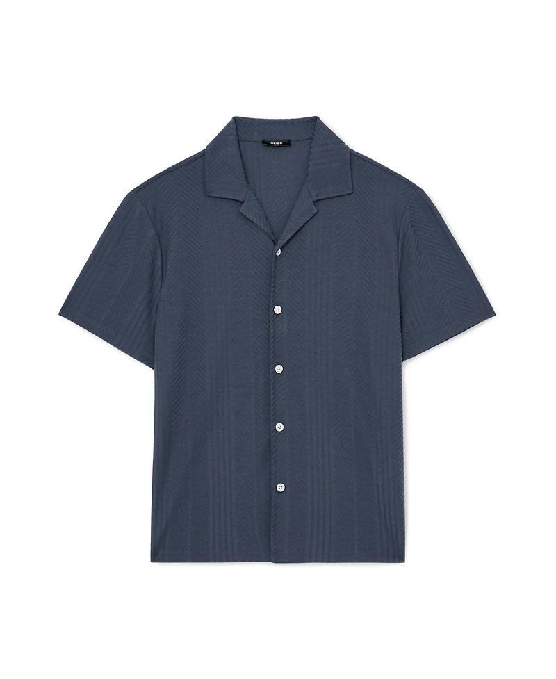 Reiss Men's Frederick Jacquard Cuban Shirt