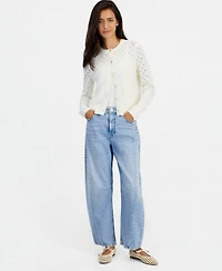 On 34th Women's Pointelle Crewneck Cardigan, Macy's Exclusive