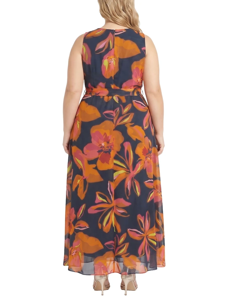 Ny Collection Plus Sleeveless Chiffon Maxi Dress