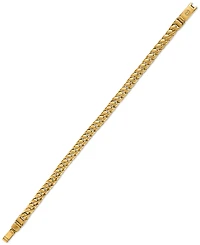 Esquire Men's Jewelry Polished Double Layer Chain Bracelet in Yellow-Plated Stainless Steel