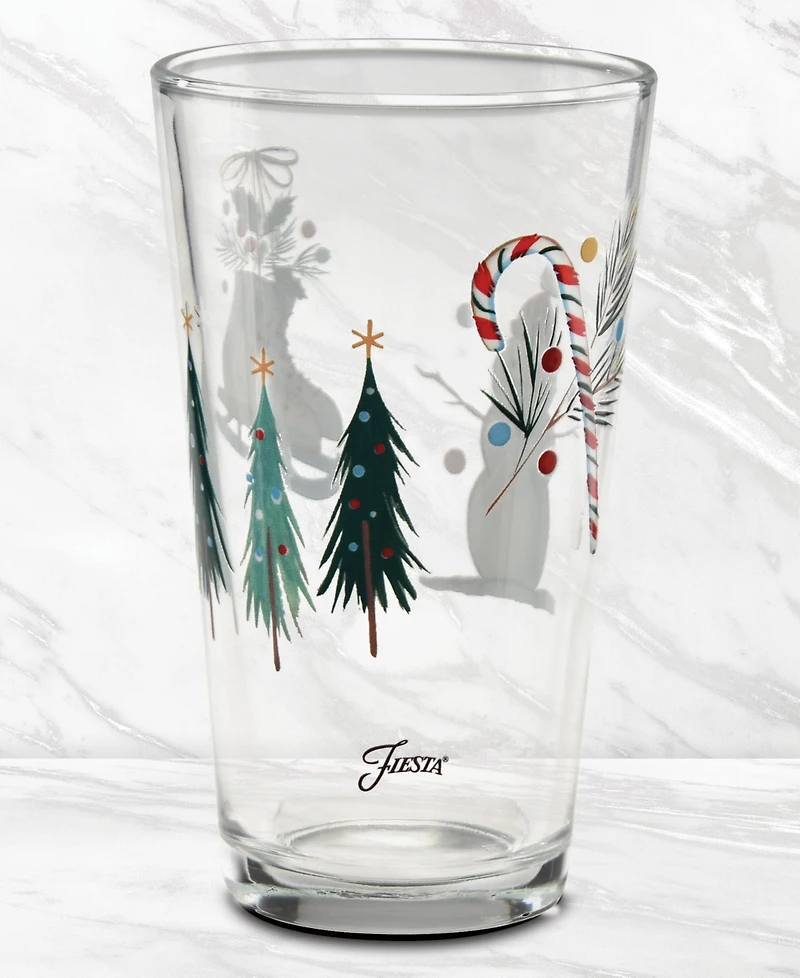 Fiesta Holly Jolly Christmas Tapered Cooler Glasses, Set of 6
